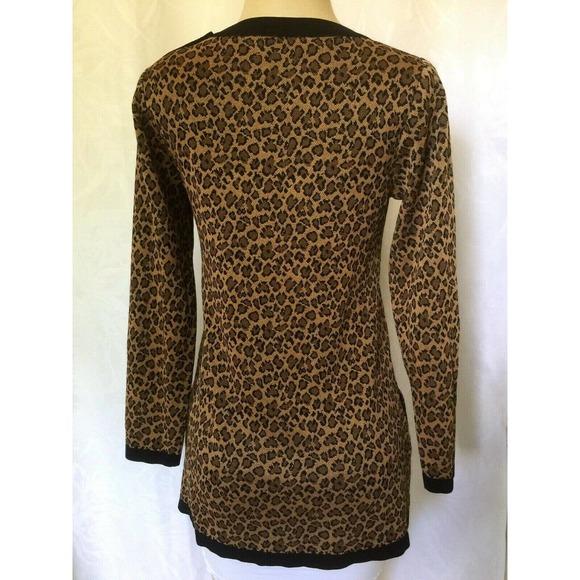 Misook Top Blouse Knit Long Sleeve Animal Print XS - Picture 2 of 5